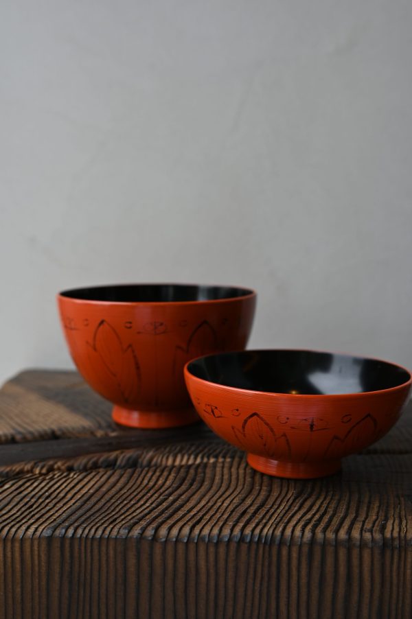 輪島塗剣牡丹文吸物椀 - 画像 (2)