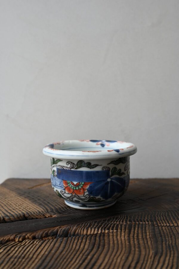 古伊万里色絵草花文向付