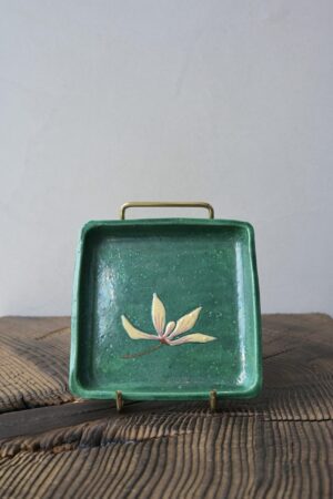 古萬古焼蘭文四方皿