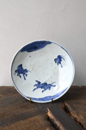 古染付走馬文六寸皿